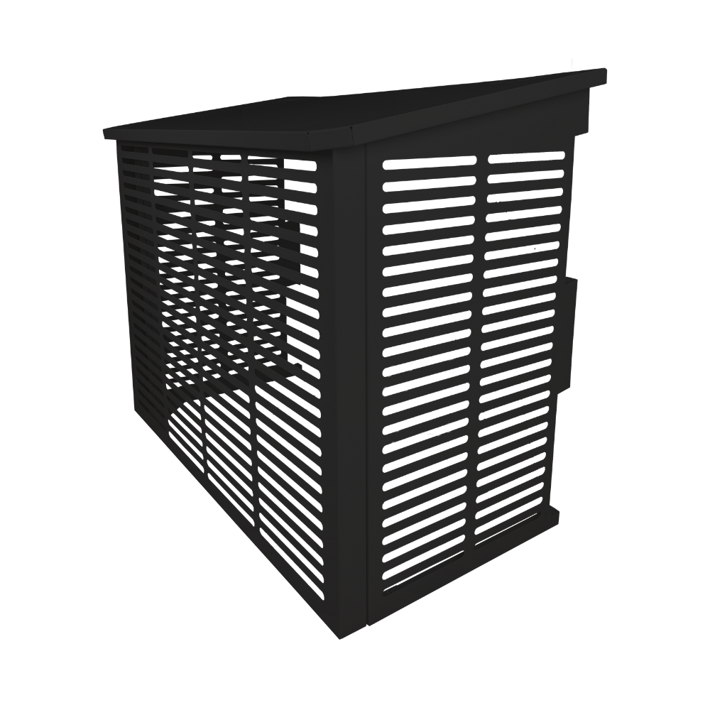 Varmepumpehus i metall, svart