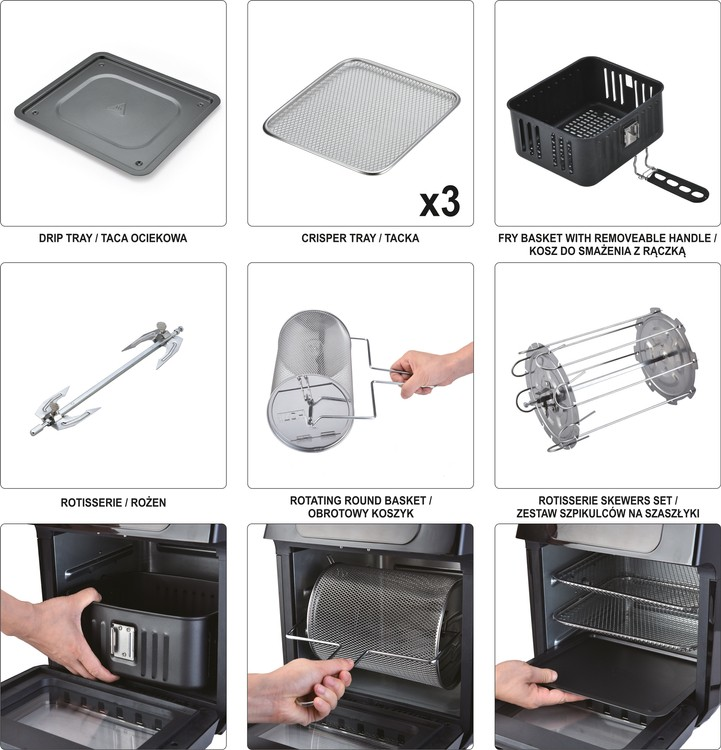Air Fryer Mini Oven 12L 1800W LED