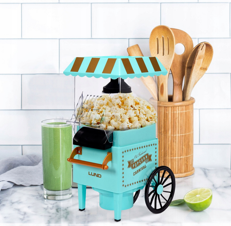 Popcornmaskin 1200W med tralle – Perfekt for hjemmekino og arrangementer!