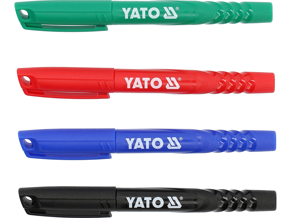 Tekniske merkepenner – 4 pk (sort, grønn, rød, blå)