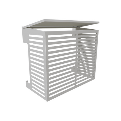 Varmepumpehus i metall, hvit
