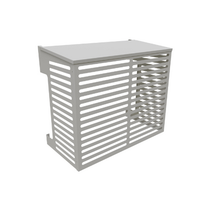 Varmepumpehus i metall, hvit