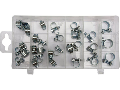 Slangeklemme sett 30 deler – Assortert 6–16mm med oppbevaringsboks