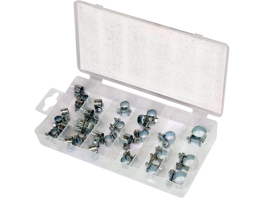 Slangeklemme sett 30 deler – Assortert 6–16mm med oppbevaringsboks