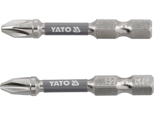 Skrutrekkerbits PZ2 50mm – 2 stk Ni-belagt (1/4")