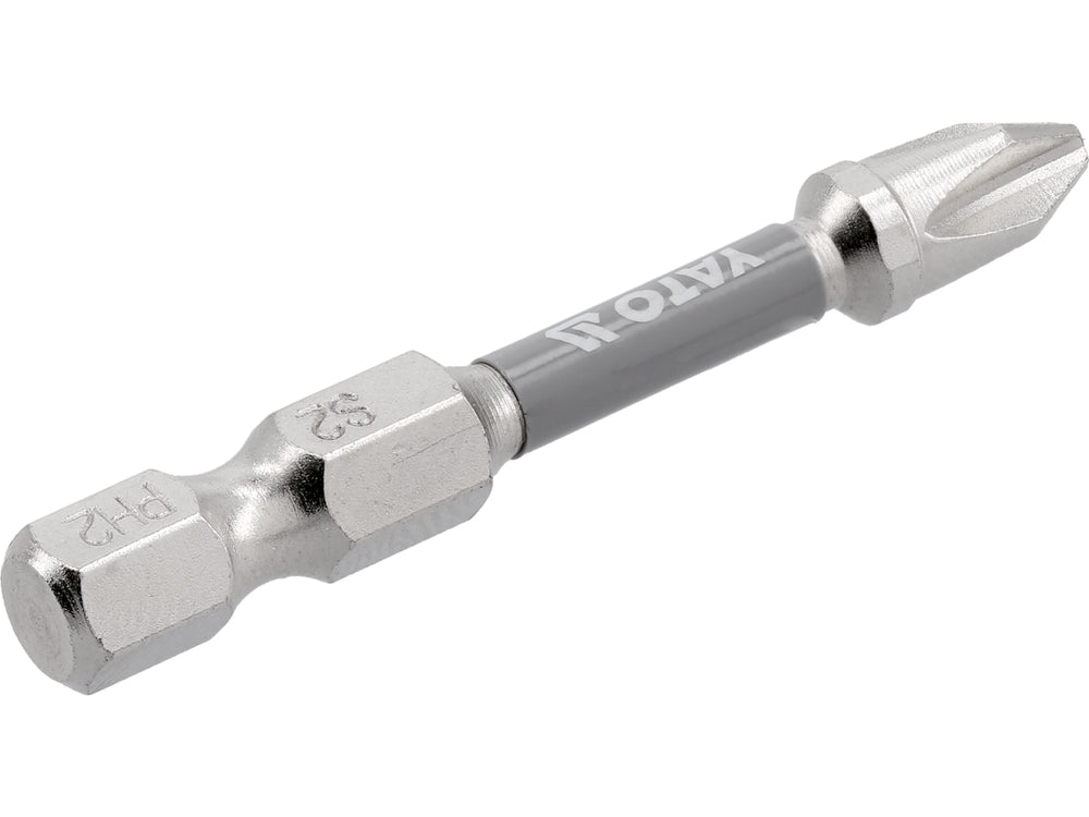 Skrutrekkerbits PH2 50mm – 2 stk Ni-belagt (1/4")