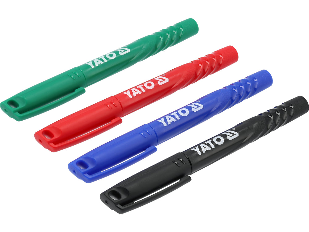 Tekniske merkepenner – 4 pk (sort, grønn, rød, blå)