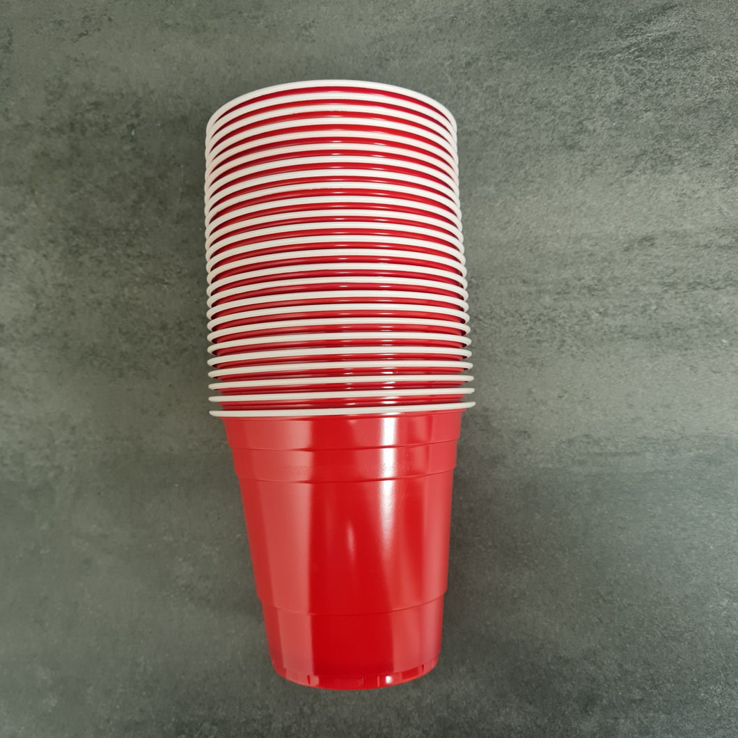 Røde partykopper 25 stk - perfekt til beerpong