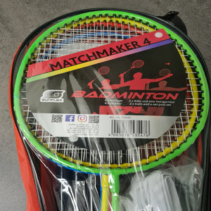 Sunflex Badmintonsett til 4 spillere m/nett