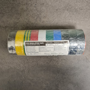 10pk. Vorel 75028 PVC tape19mmx20m miks farger - Elektrotape