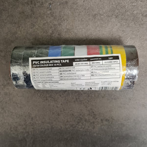 10pk. Vorel 75012 PVC tape 15mmx10m miks farger - Elektrotape