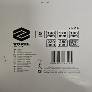 Vorel 76314 Sett med sakser, 5stk, rustfritt stål
