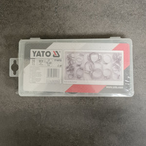 Yato YT-06782 Sett med slangeklemmer, 26stk. - 16mm til 40mm