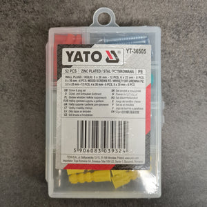 Yato YT-36505 Skrue- og pluggsett, 52 deler
