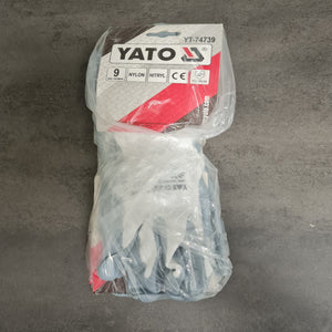 Yato YT-74739 Nylon Arbeidshansker, hvite str. 9