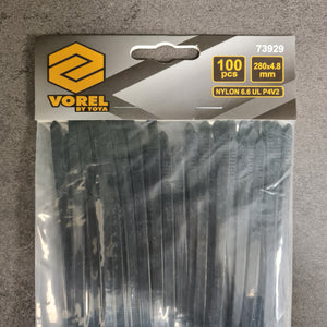 Vorel 73929 Strips 280x4,8, svart (100stk.)