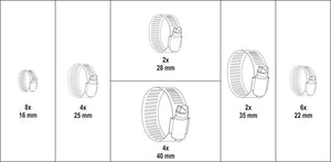 Yato YT-06782 Sett med slangeklemmer, 26stk. - 16mm til 40mm