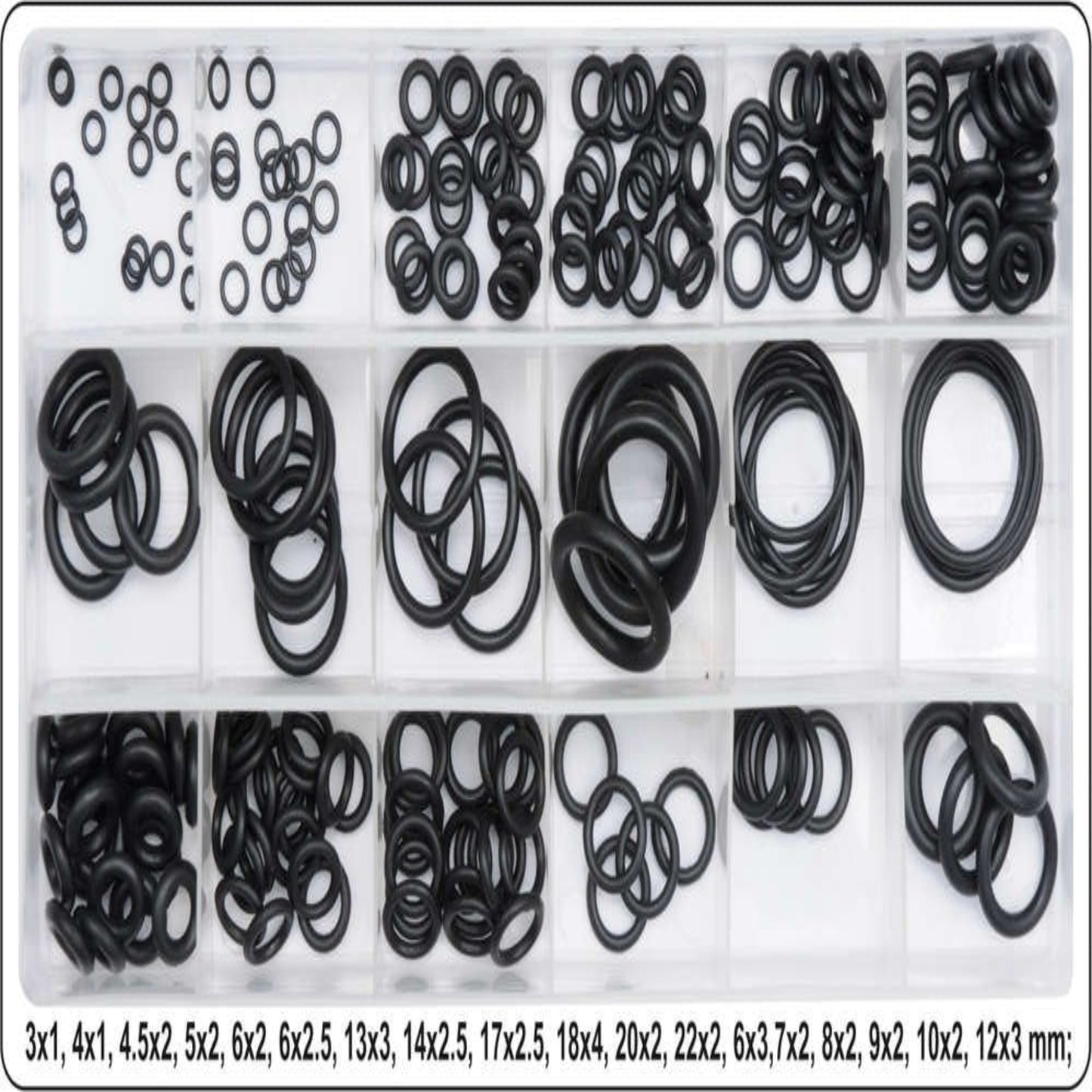 O-Ring/pakninger, Assortiment 225 deler