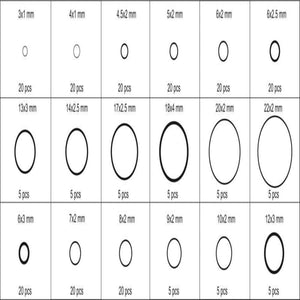 Yato YT-06877 O-ringer/pakninger, assortert 225 stk.