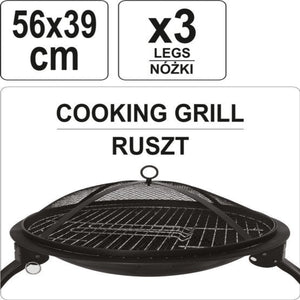 Lund 99701 Bålfat/bærbar bålpanne med grillrist 56cm