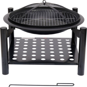 Lund 99713 Hagegrill/peis m/vedoppbevaring og stållokk 50cm