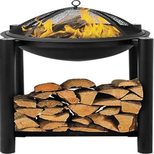 Lund 99713 Hagegrill/peis m/vedoppbevaring og stållokk 50cm