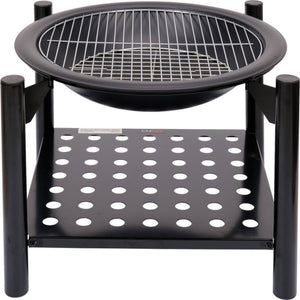 Lund 99713 Hagegrill/peis m/vedoppbevaring og stållokk 50cm