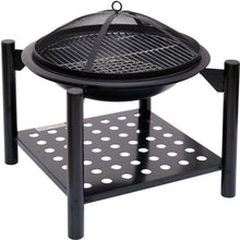 Last inn bildet i Galleri-visningsprogrammet, Lund 99713 Hagegrill/peis m/vedoppbevaring og stållokk 50cm
