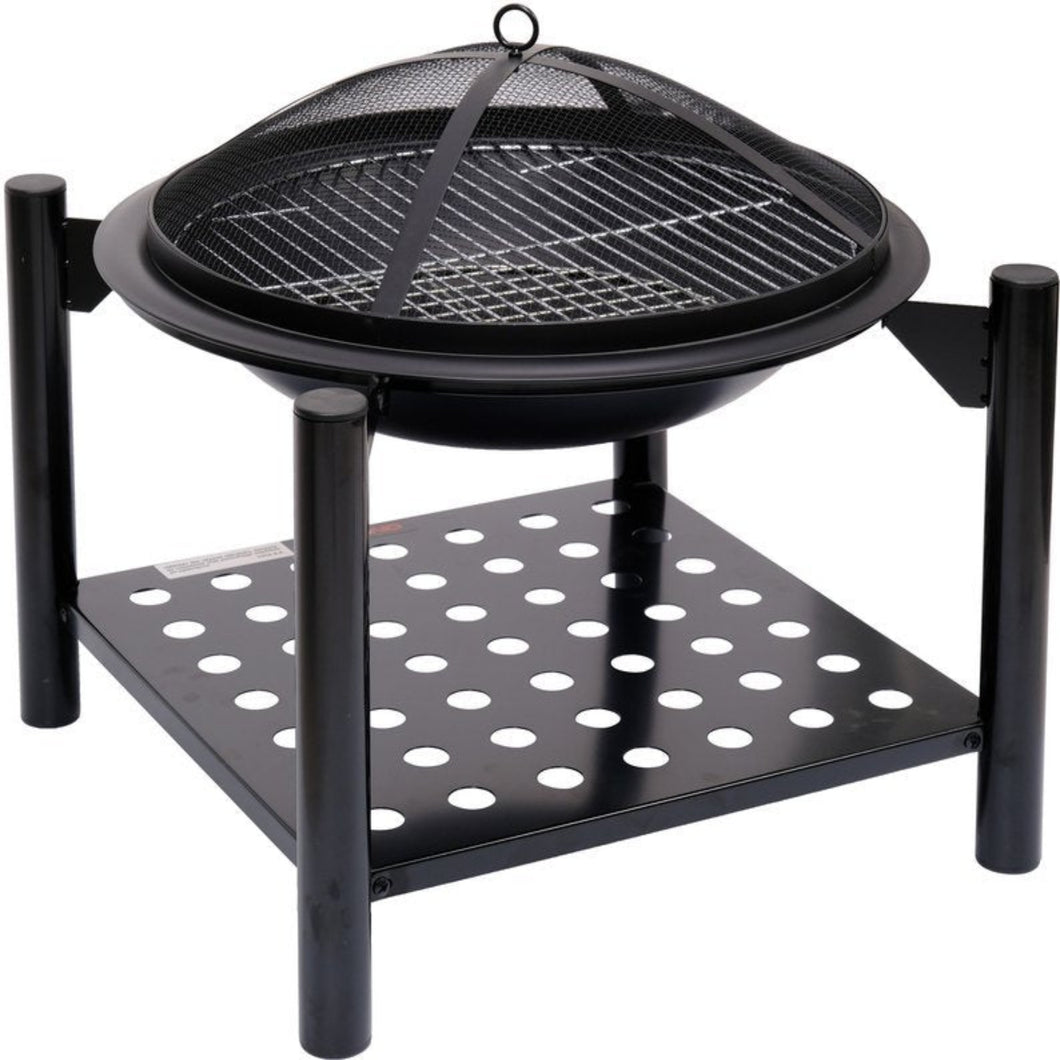 Lund 99713 Hagegrill/peis m/vedoppbevaring og stållokk 50cm