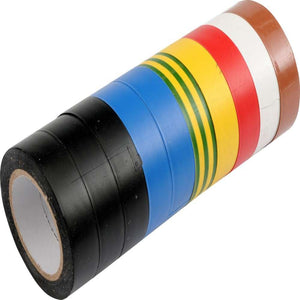 10pk. Vorel 75028 PVC tape19mmx20m miks farger - Elektrotape