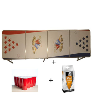 Beer Pong bord 03 - 240x60x70cm + Kopper og baller (PP01)